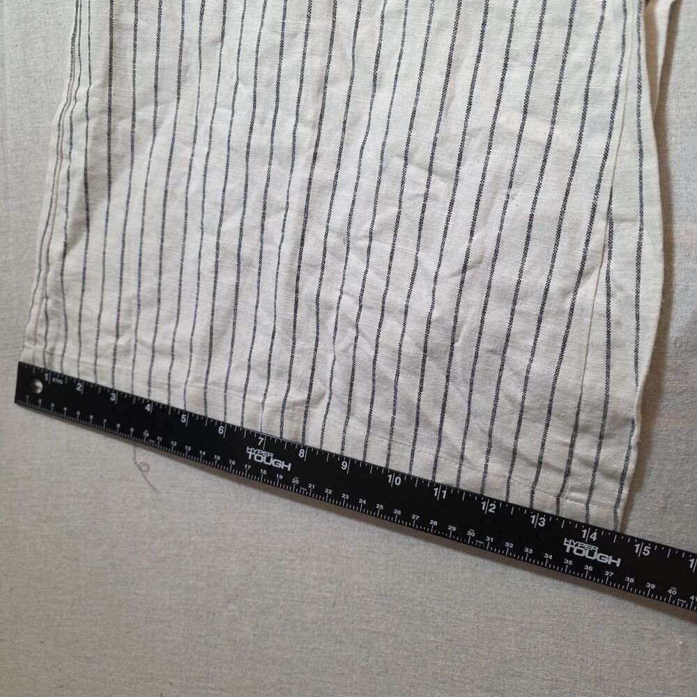Indigo Rein Womens XL Cream Black Stripe Wide Leg Linen Blend Pants Smocked - Picture 4 of 7